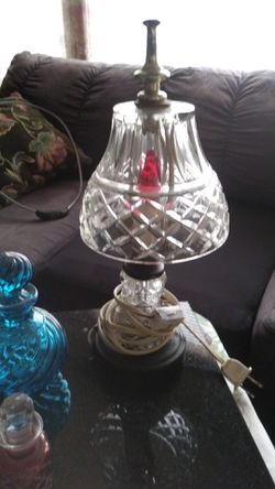 Antique Lead Crystal Lamp