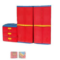 3pc Sterlite Kids Dresser Plastic Indoor Outdoor Toy Box Closet Shelf System Organizer Storage