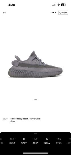 Yeezy 350 V2 Size 11 1/2 Steel Grey
