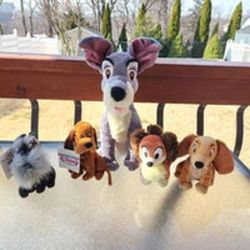 Disney Lady and The Tramp Plush Lot of 5 Plushes