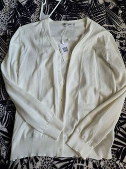 Women's 2XL white cardigan
