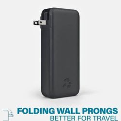 Nimble Wally Pro Portable Charger with AC Wall Plug, 10,000mAh Power Bank Fast Charging 63W USB-A &