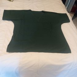 Camisa De Uniforme Verde L Usada