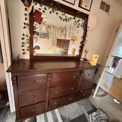  King   Size Bed Room Set With Mattress  & Spring box , Nightstand, Dresser, And Headboard