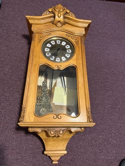 Vintage Wooden Wall Clock with Pendulum