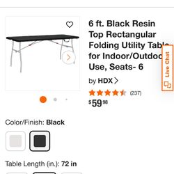 Black Folding Tables (4) And 20 Black Folding Chairs 