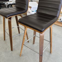 Mid century Style Bar Swivel Bar Stools 2pcs