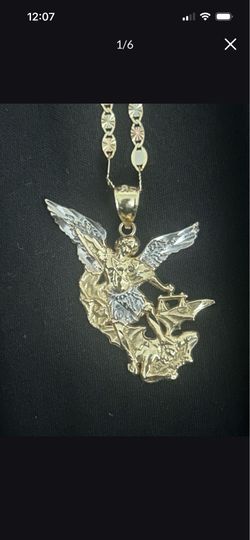 14k gold ark angel Michael pendant