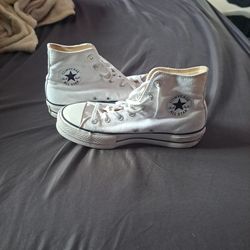 White Platform Converse 