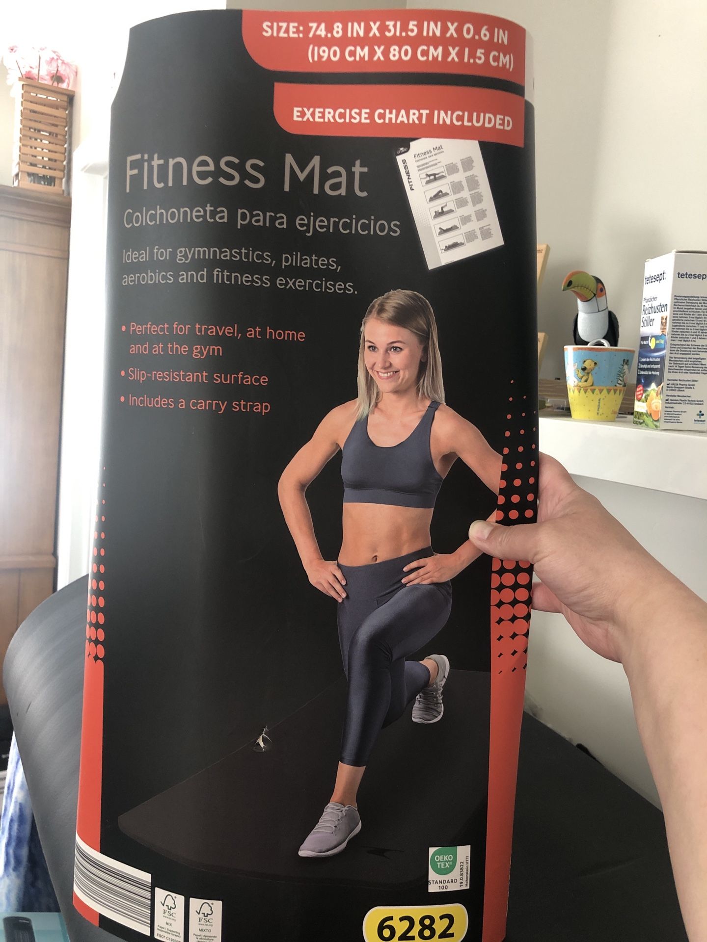 Black Fitness Mat Yoga Pilates Mat