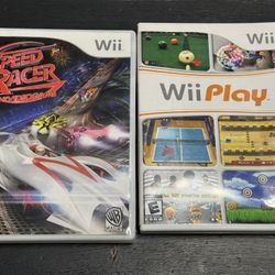 Wii Game bundle, includes Wii Play & Speed Racer. Wii Play (Nintendo Wii 2007) Wii Sports Pool Tennis Fishing Hockey Duck Hunt & Speed Racer: The Vide