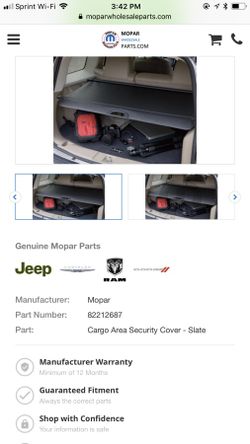 2011 Jeep Cargo area Security Cover