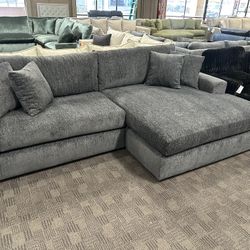 Charcoal Gray Comfy Deep Sectional 
