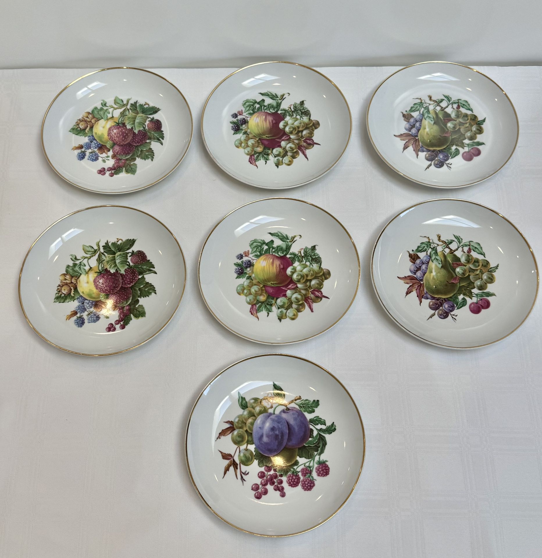 Rare Naaman Israel Porcelain Dessert/Salad/Fruit Plates Gold Trim Vintage | 7 Available | $15 Ea.