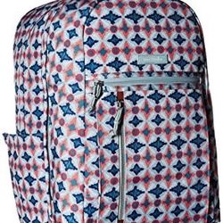 VERA BRADLEY LIGHTEN UP LARGE ROLLING BACKPACK, POLYESTER, WATER GEO