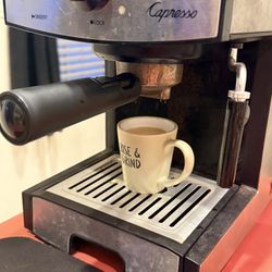 Capresso 42 oz Black/Silver Coffee & Espresso Maker