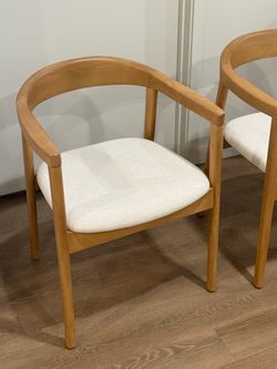[NEW] Fabric, blonde oak Dining chairs (set of 2)