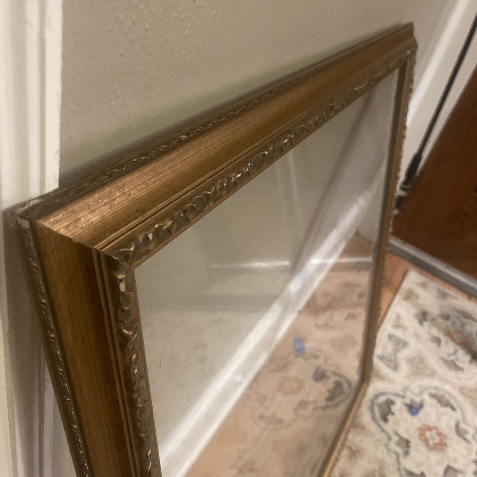 Vintage Antique Wooden Gilded Gold Picture Frame 27x27 Glass Insert Optional