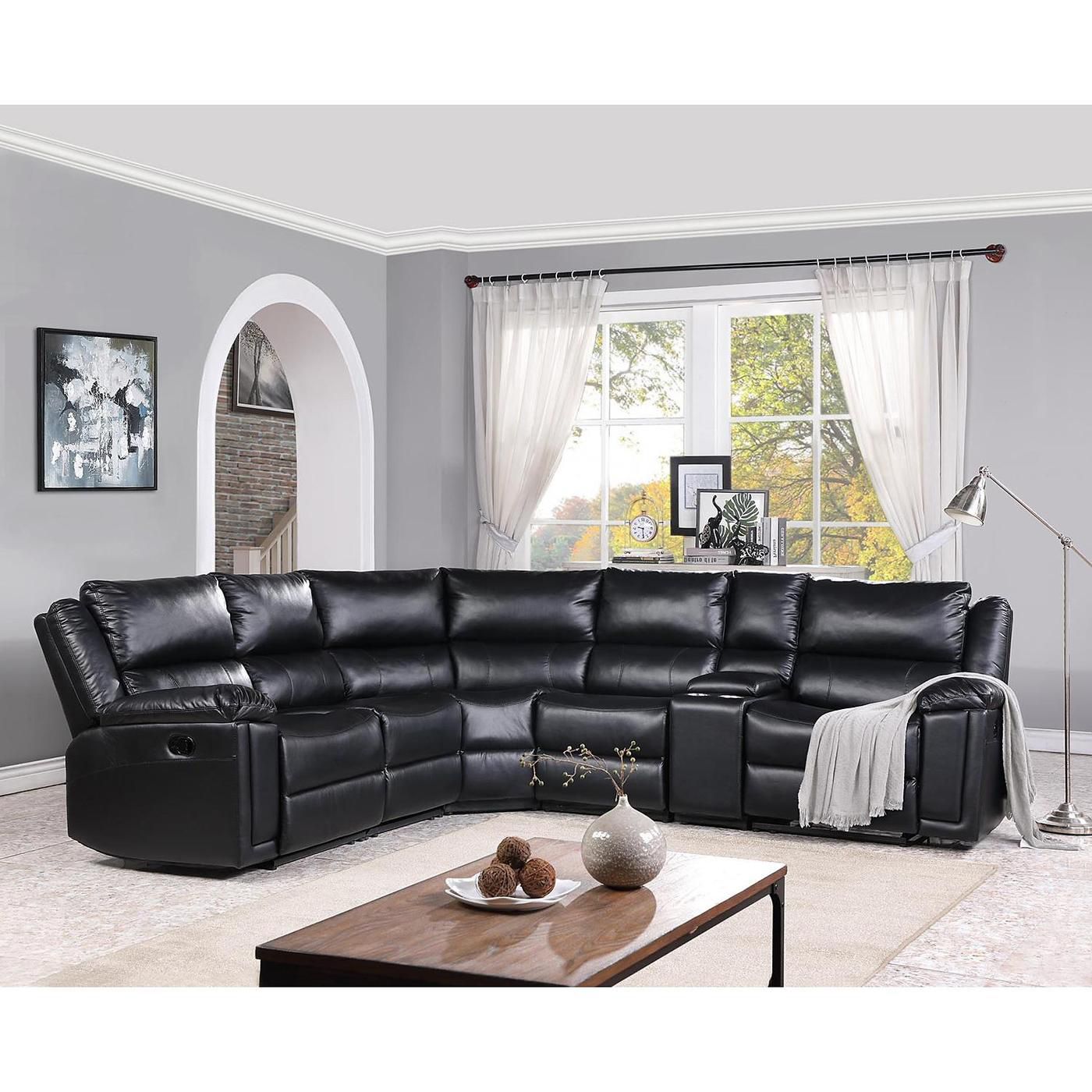 Kingston reclining sectional(black) with USB ports and cup holders