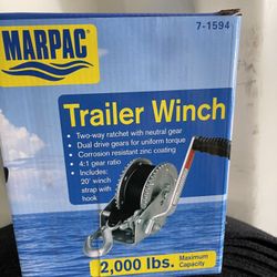 New 2,000lb Trailer Winch With Strap    $90
