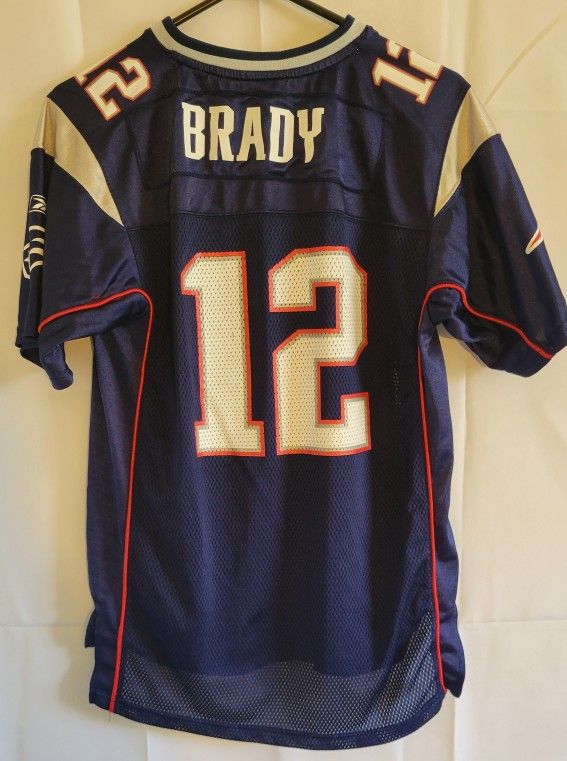 NFL New England Patriots Tom Brady 12 Reebok Blue Jersey Youth L