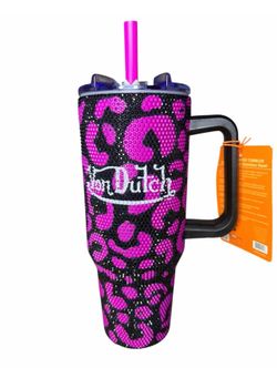 Brand New Von Dutch 40oz Hot Pink Cheetah Tumbler