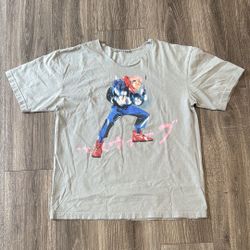 Gray and Red Short Sleeve Tee