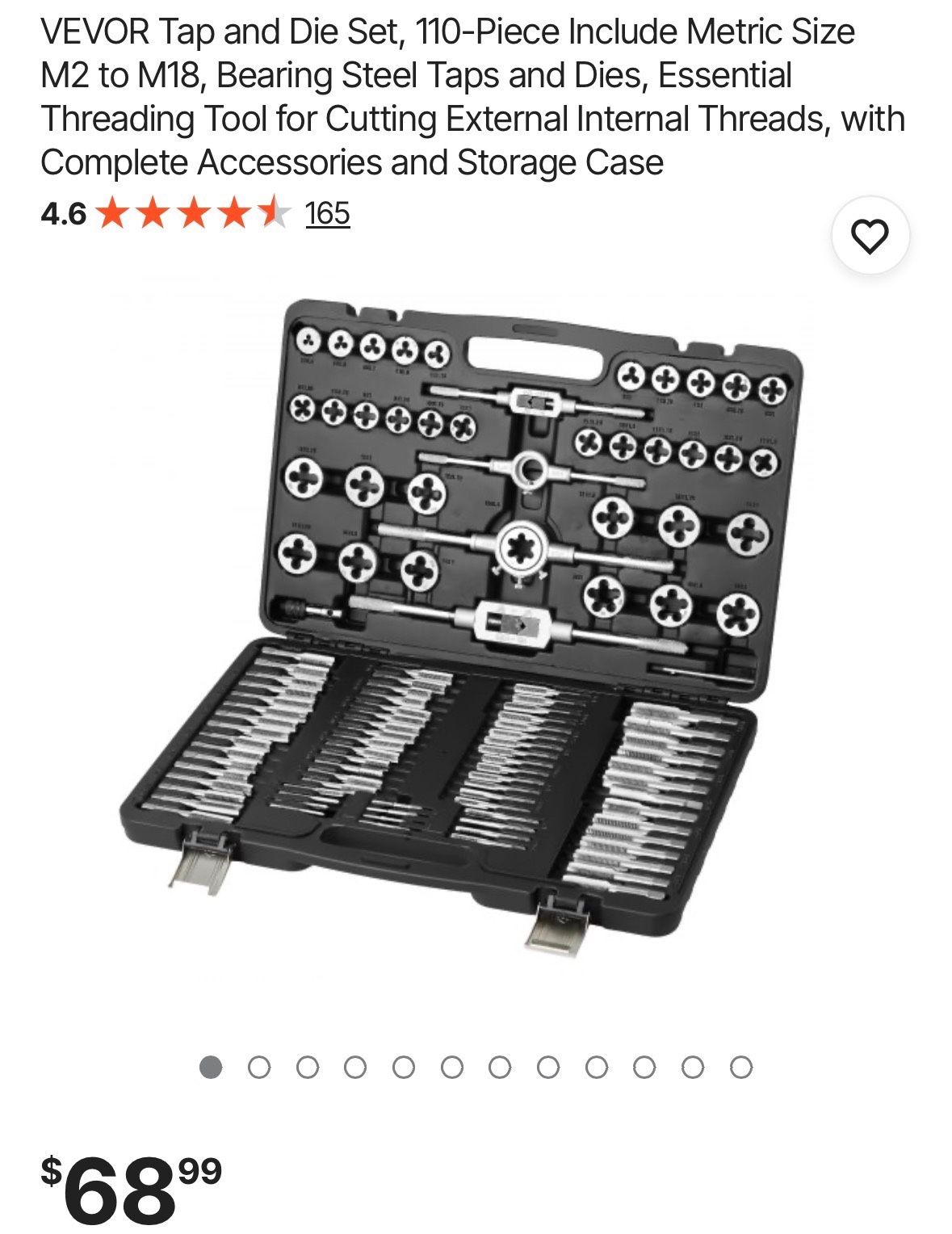 Tap and Die Set, 110-Piece