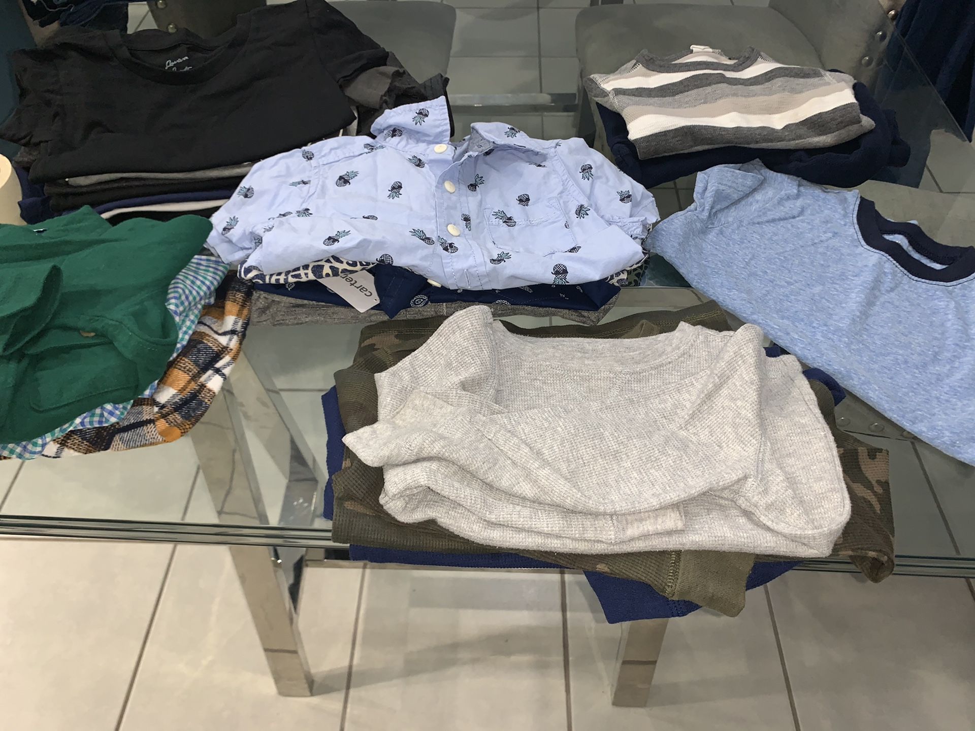 Toddler clothes size 2T5T (12 tshirts, 6 button downs, and 6 thermals