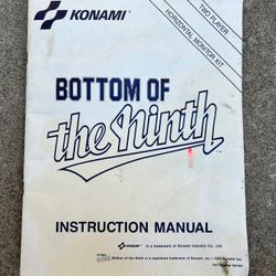 Bottom Of The Ninth Konami Arcade Game Manual 