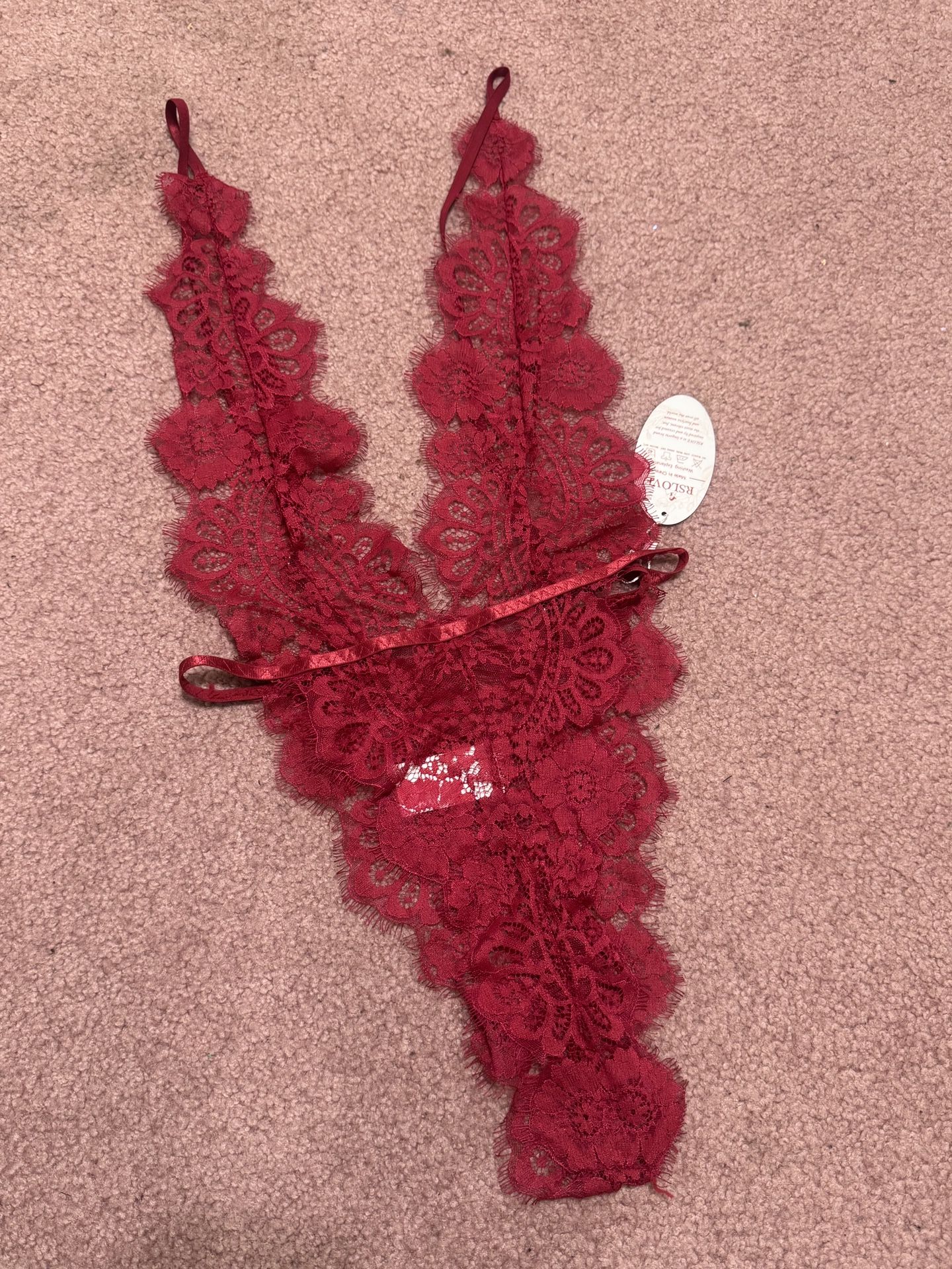 New Small Lace Stretchy Bodysuit Lingerie