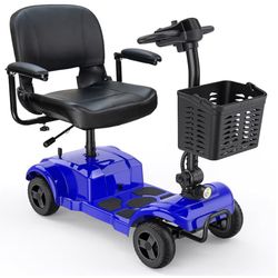 ENGWE Folding 4 Wheel Mobility Scooter,15 Mile Long Range, 250W Electric Powered Mobile Wheelchair for Seniors Adult with Detachable Basket, Front Lig