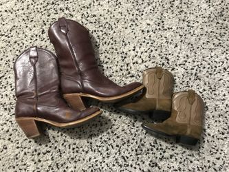 Leather cowgirl cowboy boots