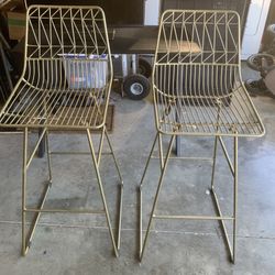 Two Bar Stools Steel 