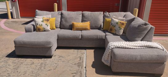 Gray Double Chaise Sectional Couch Free Delivery