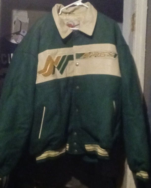 Vintage Avirex Varsity Indian Wool And Leather Jacket