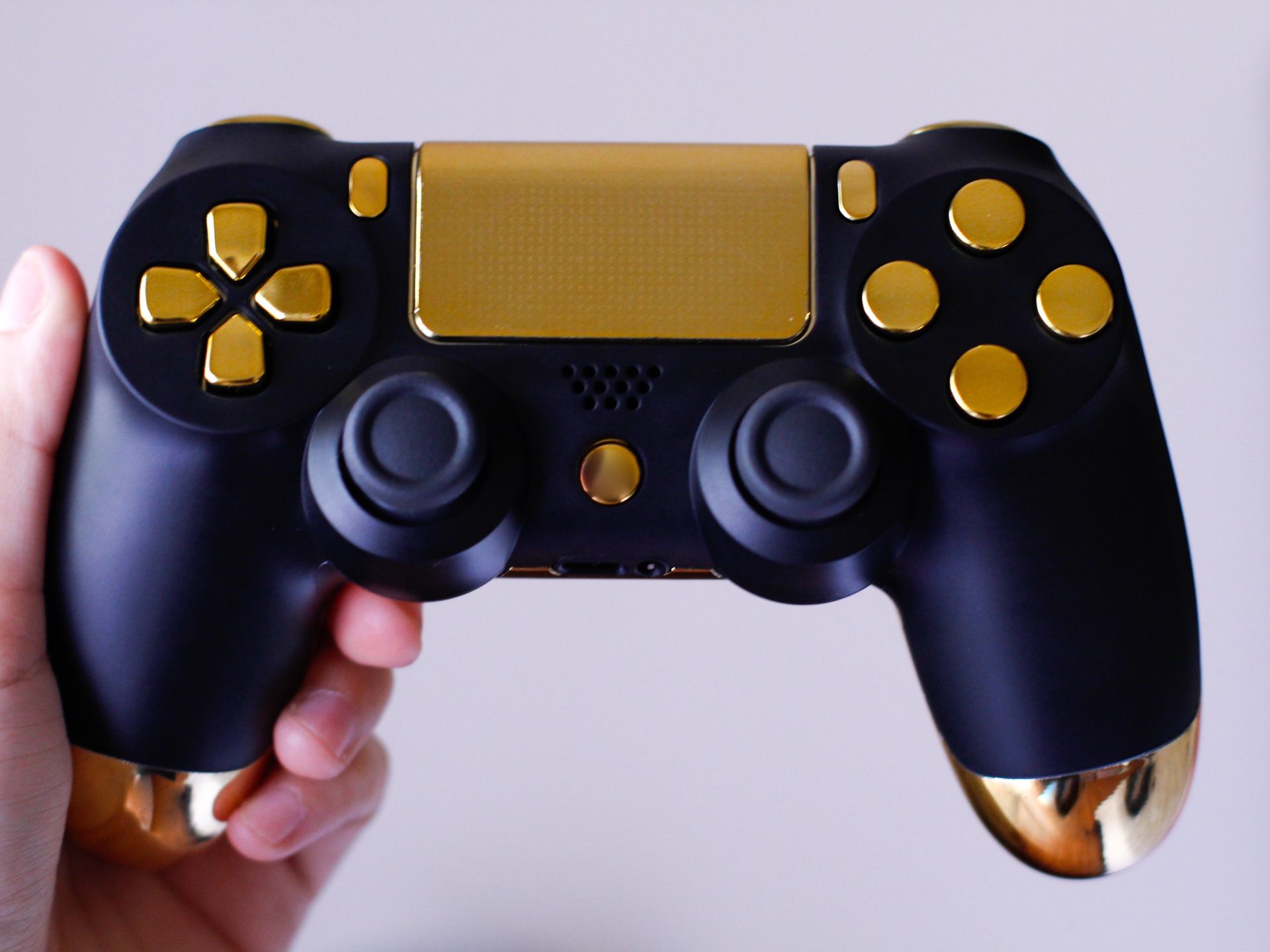 Black & Gold - DUAL SHOCK 4 - Wireless Bluetooth Custom PlayStation Controller - PS4 / PS3 / PC