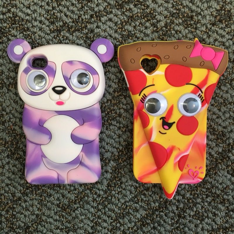 2 iPhone 4 4s cases by Justice. For girls/ kids. Pizza and Panda phone cases for Apple iPhone 4 4s