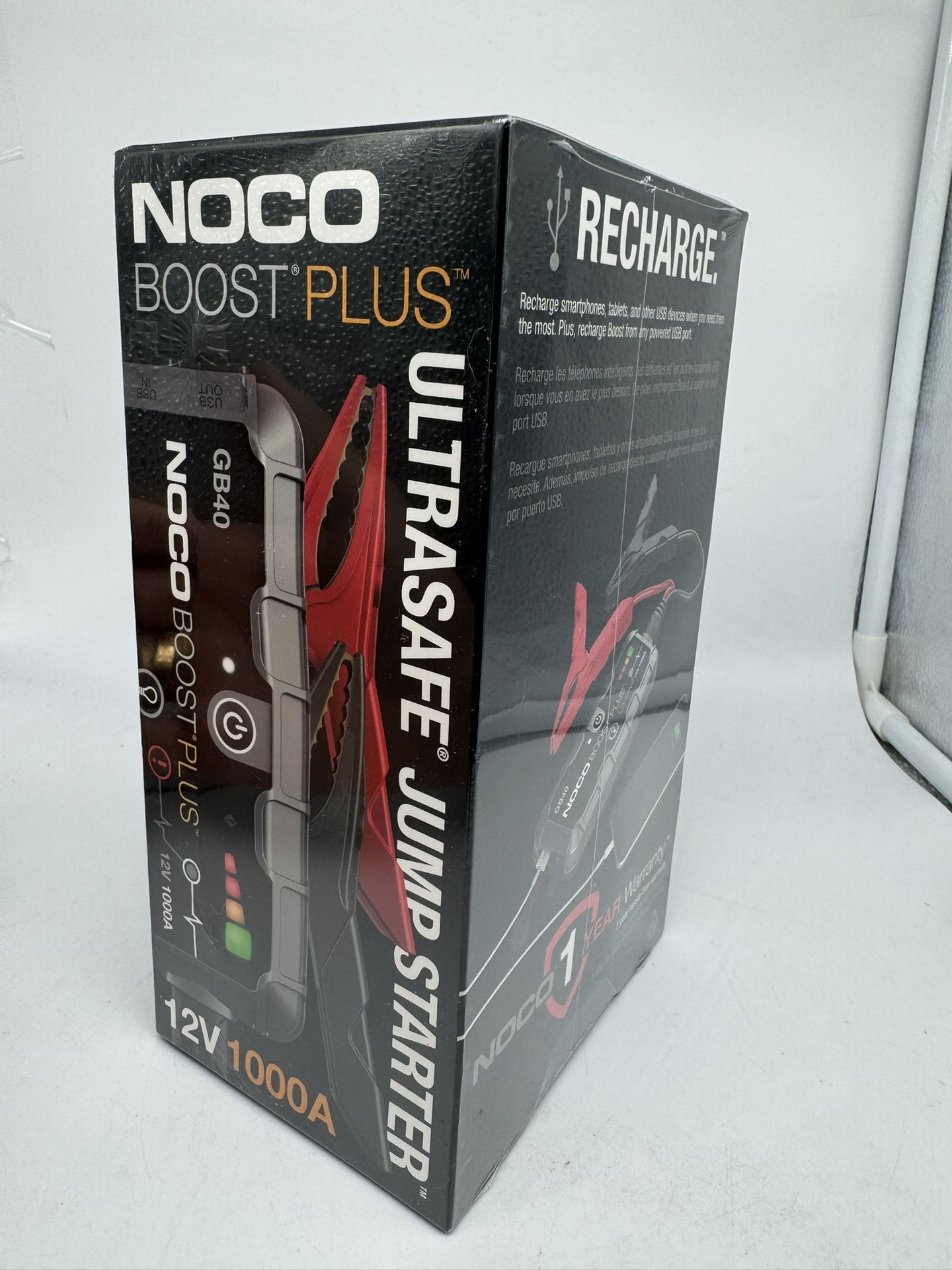 NOCO Boost GB40: 1000A UltraSafe Jump Starter – 12V Lithium Battery Booster Pack, Portable Jump Box, Power Bank & Jumper Cables - for 6.0L Gas and 3.0