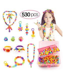 New in box 530 Pcs Pop Beads, Arts and Crafts for Girls Age 3, 4, 5, 6, 7 Year Old Girls Toys Gifts