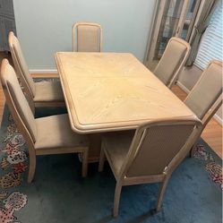 Dining Room Table And Chairs With 2 Extensions