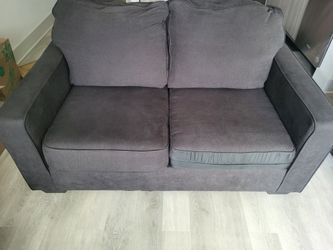 Dark Charcoal Fabric Loveseat – Clean and Comfortable