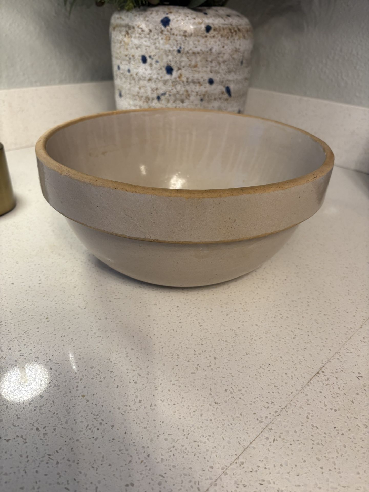 Antique Stoneware Mixing Bowl ~farmhouse 