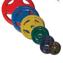Body Solid Olympic Grip Weight Urethane Plate Set, 255 lbs