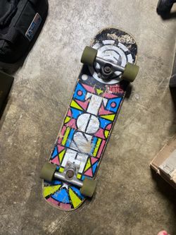 Used skateboard with soft wheels