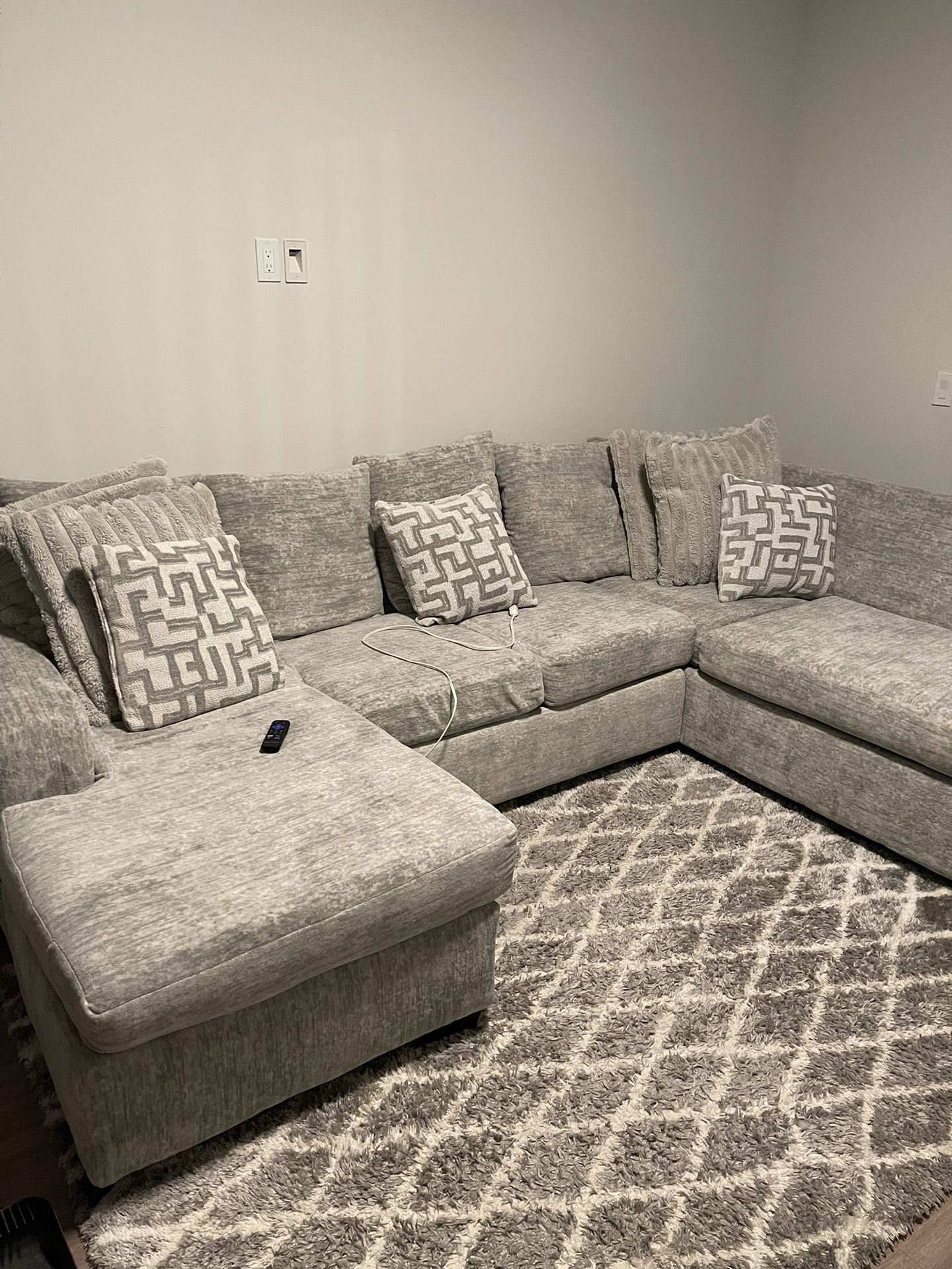 Grey And White Sectional From Badcock