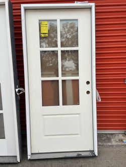36in x 80in legacy 6 Lite Fiberglass Prehung Front Door