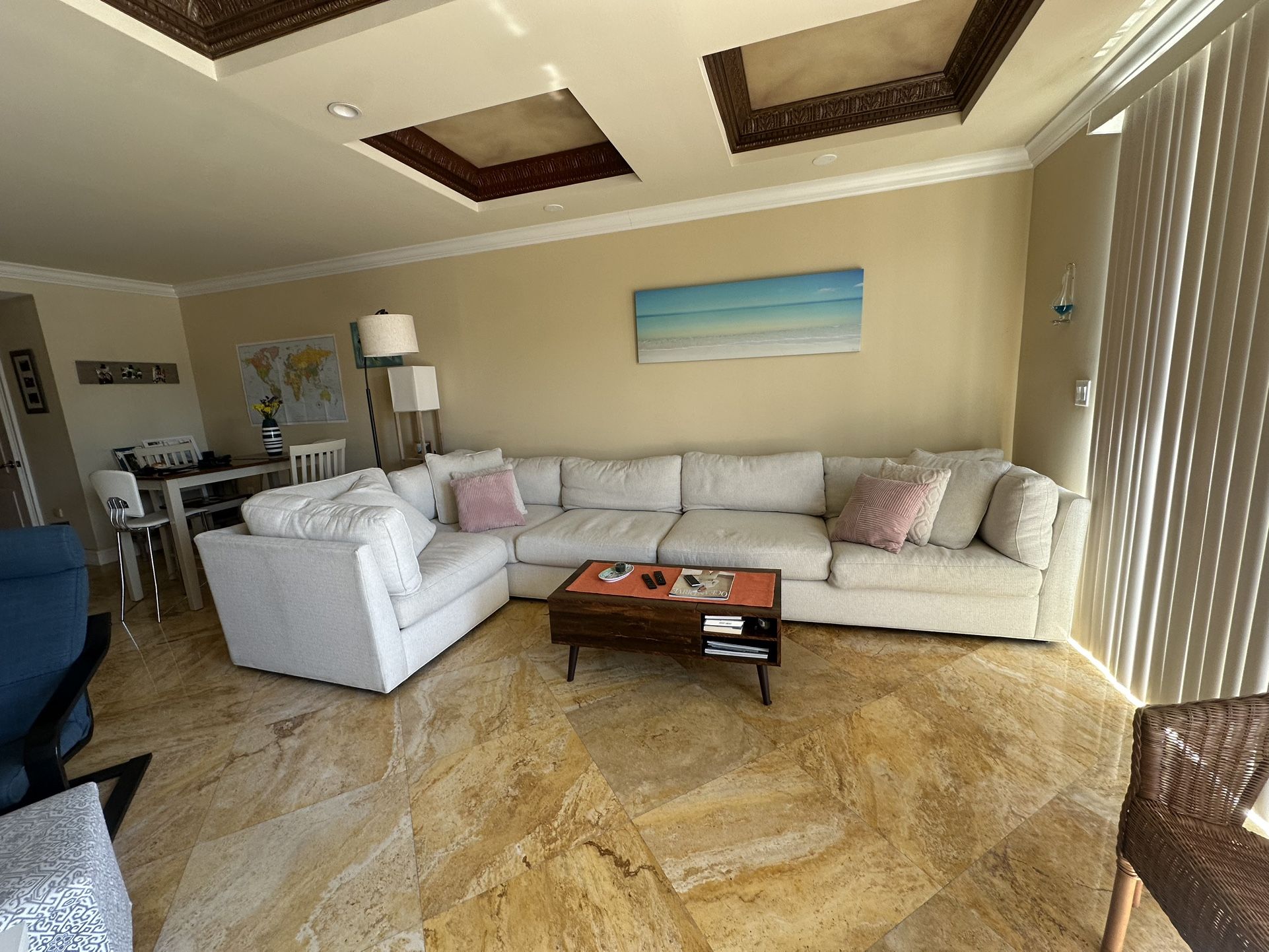 Comfortable Fabric Sectional Couch (Cindy Crawford) Collection.
