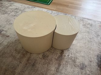 Modern Cream Nesting Coffee Table Set – 2 Piece
