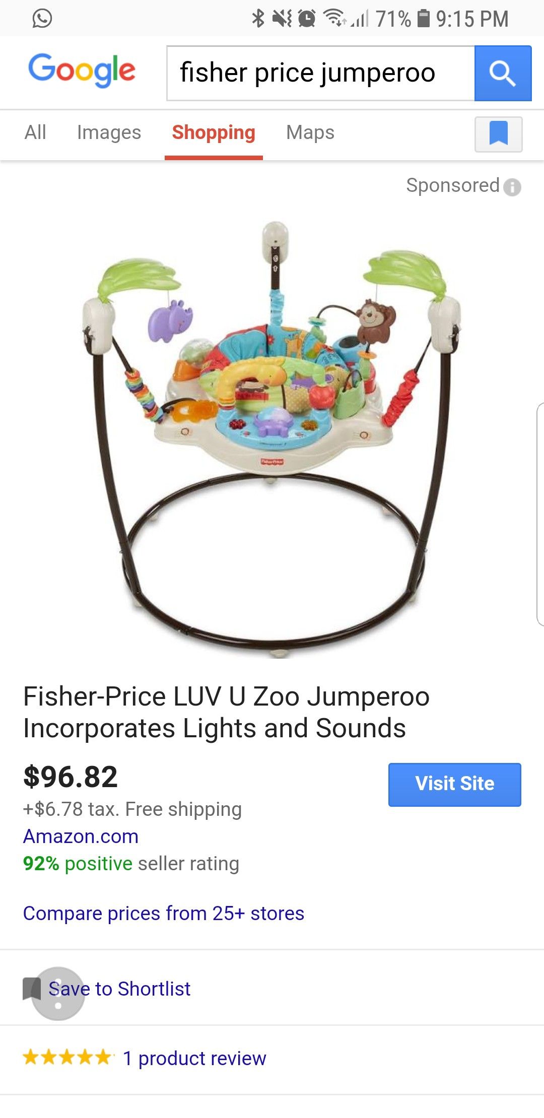  Fisher-Price LUV U Zoo Jumperoo Incorporates Lights and Sounds